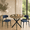 Blue Pad+Black Metal Legs Chairs, variant on 3 Piece Dining Table Set for 2, 31.5" Round Kitchen Table with 2 Upholstered Chairs, Modern Dining Room Furniture Set with Metal Legs for Small Spaces, Apartment, Kitchen, Blue