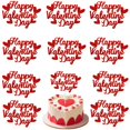 thumbnail image 1 of Paquete de 10 adornos para tartas con purpurina roja, feliz día de San Valentín, 1 of 9