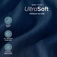 thumbnail image 4 of Bare Home Premium 1800 Collection 4-Piece Bed Sheet Set, Full-XL, Heathered Dark Blue, 4 of 9