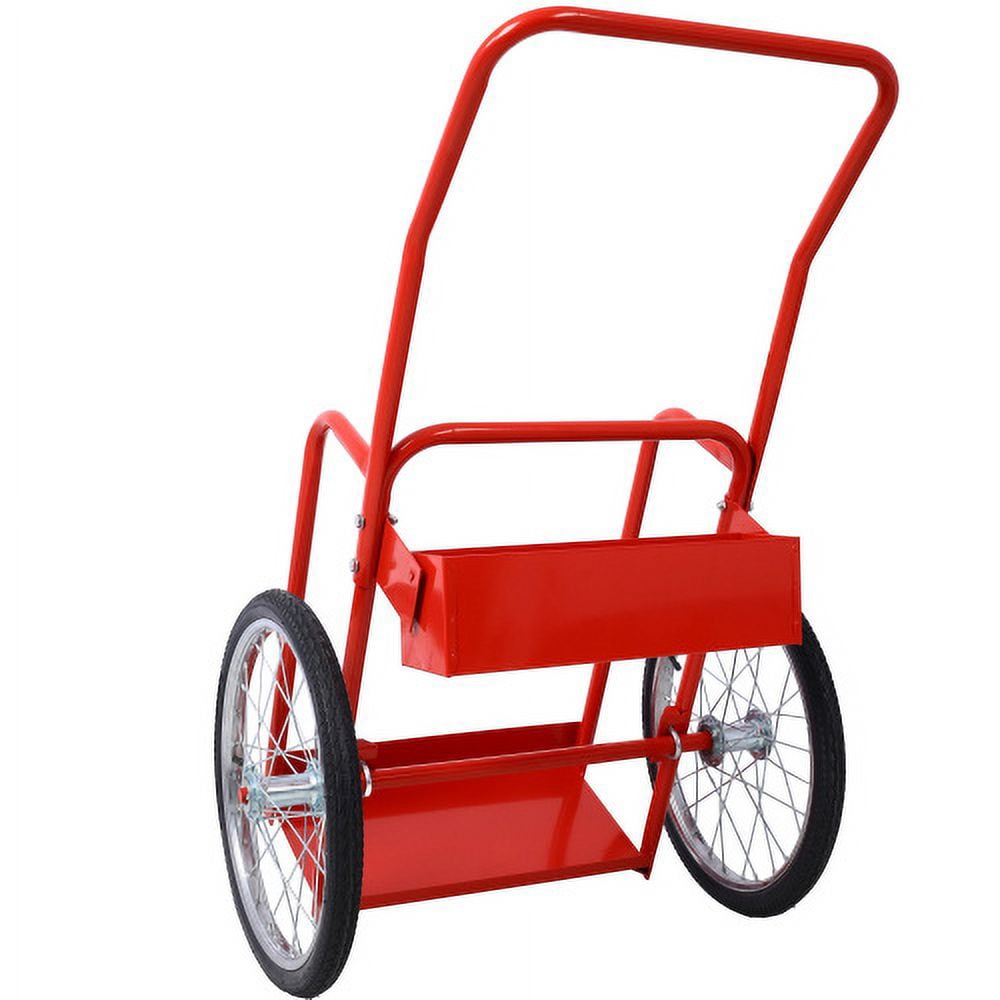 Dual Welding Cylinder Cart With 20" Pneumatic Wheels, Large Oxygen Acetylene Tank Cart With 2 Tie-down Straps, 220lbs Capacity Hand Truck For Gas Propane Tank