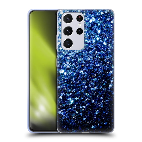 Head Case Designs Officially Licensed PLdesign Glitter Sparkles Dark Blue Soft Gel Case Compatible with Samsung Galaxy S21 Ultra 5G