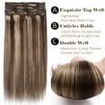 thumbnail image 5 of SEGO Clip in Hair Extensions Human Hair 100% Real Remy Hair 10-24 inch Full Head Thick Hair Pieces Silky Straight Balayage Hair Cleanrance, 5 of 9