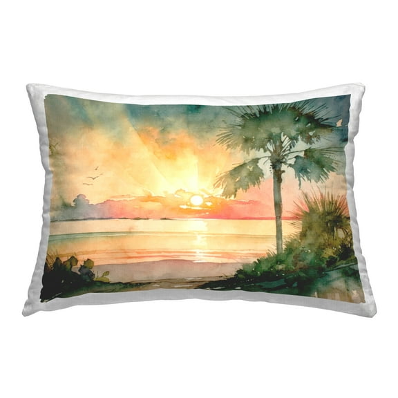 Stupell Industries Sunrise Through Palms Decorative Printed Throw Pillow Design by Svetlana Aleynikova.