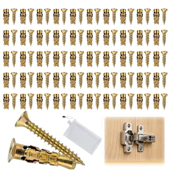 6x14mm Short Expansion Screw Set, Heavy Duty Drywall Anchors and Screws Kit for Cabinet Hinge Repair, Hollow Door Wall Anchors for Stripped Thread Fix (30Pcs)
