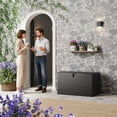 thumbnail image 4 of Kicctian 130 Gallon Resin Outdoor Storage Box with Hydraulic Soft-Close, Waterproof Lockable Cabinet for Patio Furniture, Cushions, Garden Tools & Pool Supplies, UV & Water Resistant,Black, 4 of 8
