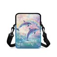 thumbnail image 2 of Chririnla Crossbody Bag for Shop, 2 Zippers Lightweight Single Shoulder Purse for Men Dolphin & Rainbow Ocean Pattern Crossbody Bags, 2 of 7