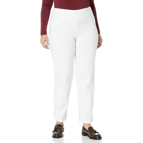 Ruby Rd. Women's Pull-on Solar Millennium Tech Super Stretch Pant, White, 10
