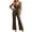 Gold, variant on Lovzfmll Women's Jumpsuit, V-Neck Long Sleeve with Metallic Foil, Dressy Wide Leg Ankle Length Jumpsuit Gold, S