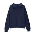 thumbnail image 6 of Bnwani Sweatshirt Girls Half Zip Winter Sweatshirt Plain Pullover, 6 of 8