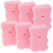 6Pcs Baby Bath Sponges Bear Shape Shower Sponges Bathroom Supplies for Infants Kids Adults