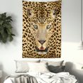 thumbnail image 3 of Leopard Tapestry, African Predator Animal with Spotty Skin and Angry Expression Wild Fauna, Wall Hanging for Bedroom Living Room Dorm Decor, 60W X 80L Inches, Brown and Pale Brown, by Ambesonne, 3 of 5