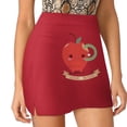 thumbnail image 4 of Love Bites Women's skirt Mini Skirts A Line Skirt With Hide Pocket Love Bites Love Worm Kawaii Cute Adorable Cute Cute Worm, 4 of 7