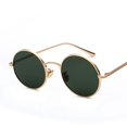 thumbnail image 1 of Gafas de sol con montura redonda de metal para mujer, gafas de sol estilo retro punk para hombre, gafas de sol personalizadas, 1 of 6