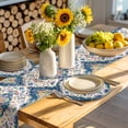 thumbnail image 4 of Navy Blue Yellow Round 15 Inch Placemats Set of 6, Boho Southwestern Ethnic Mexican Flowers HeatResistant Non Slip Place Mats for Dining Table, Wipeable Braided Kitchen Table Mats for Housewarming, 4 of 9