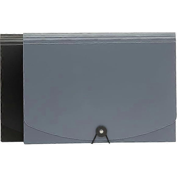 A4 Folding Folder, 2 Pack, Grey, Black/Grey