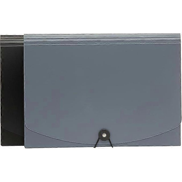 A4 Folding Folder, 2 Pack, Grey, Black/Grey