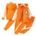 thumbnail image 2 of LYMAYTER Kids Girls Boys Tracksuit Outfits 2PCS Toddler Hooded Long Sleeved Cardigan Jacket + Jogger Pants Spring Fall Set for 2-8Y, 2 of 9