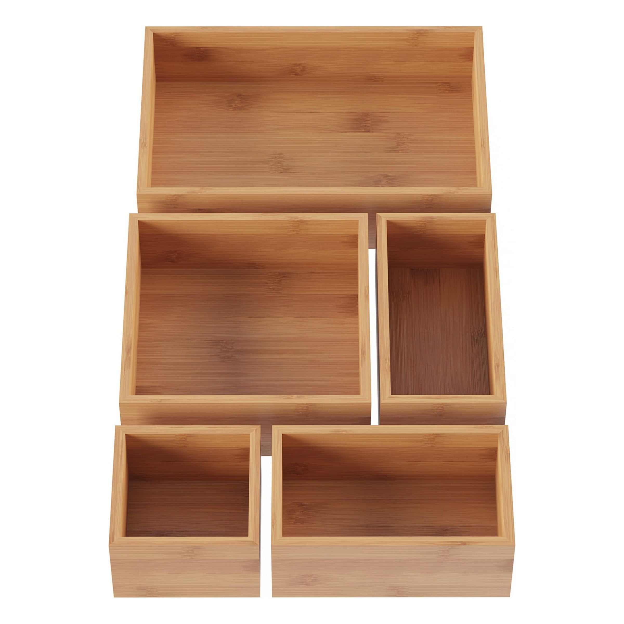 Rebrilliant Drawer Organizer Bamboo Storage Box - Kitchen Bathroom