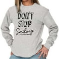 thumbnail image 3 of Don't Stop Smiling Every Day Positive Women Plus Size Long Sleeve Graphic Tee Brisco Brands 3X, 3 of 5