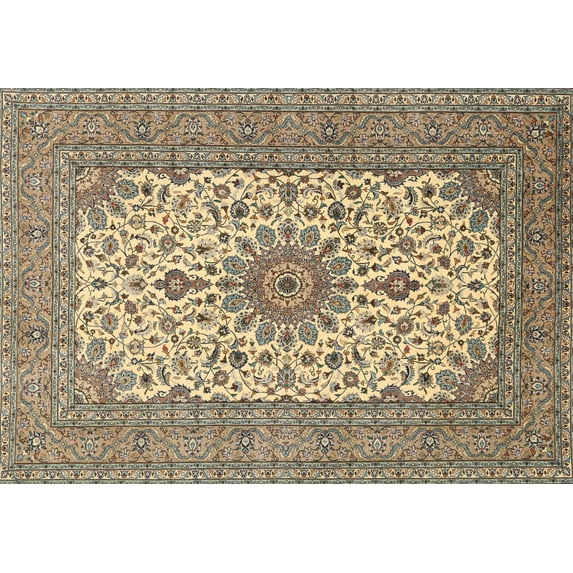 Ahgly Company Machine Washable Indoor Rectangle Traditional Sepia Brown Area Rugs, 3' x 5'