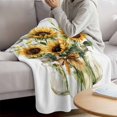 thumbnail image 3 of Summer Floral Blanket Soft Cozy Warm Throw Blanket for Couch, Plush Fuzzy Flannel Fleece Blankets for Sofa, Spring Watercolor Sunflowers in Vase Bed Blankets Lightweight Gifts for Women, 40"x60", 3 of 9