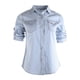 thumbnail image 3 of SAYOO blusa de mezclilla Azul retro femenina camisa ajustable de manga larga camisa de hebilla de una sola fila camisa de autocultivo de moda de otoño SAYOO moda, 3 of 9