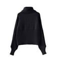 thumbnail image 4 of Duoif Womens Sweaters Women's High Neck Pullover - European & American Knitted Top Fall Sweaters for Women Black L, 4 of 5
