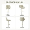 thumbnail image 6 of EOP Upholstered Bar Stools Set of 6, Adjustable Swivel Counter Height Bar Chairs with Backrest, Modern PU Leather Counter Stools for Bar, Kitchen, Dining Room, Beige, 6 of 10