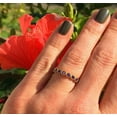 thumbnail image 3 of Simulated Wed Band Round Purple Amethyst Miligrain Stackable Gold Finish, 3 of 3