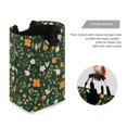 thumbnail image 3 of Yayeee Freestanding Laundry Hamper with Handle Collapsible Large Storage Basket for Clothes, Orange Flowers, 3 of 7