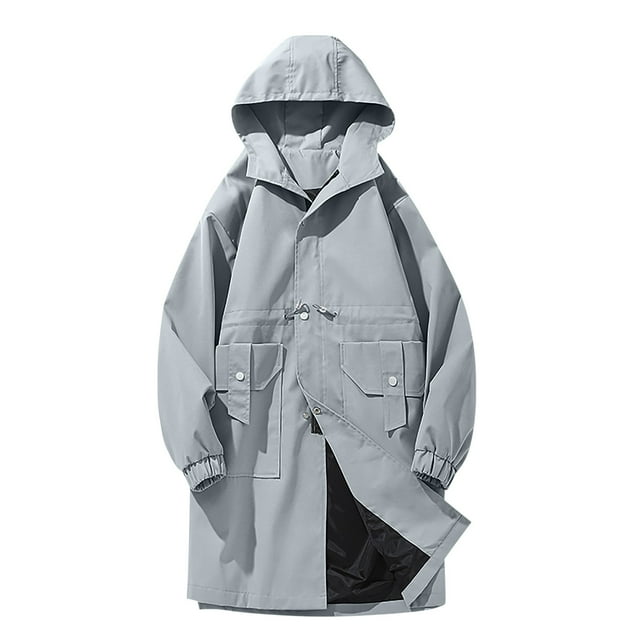 LOVZFMLL Vestes pour Hommes Décontractées Amples de Travail à Manches Longues avec Capuche