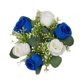 thumbnail image 1 of Anillo de vela floral artificial, corona de vela, corona de rosas pequeñas, anillo de vela de flor sintética, portavelas para cena fiesta en casa Azul, 1 of 8