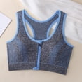 thumbnail image 2 of Womens Zip Front Wireless Bra, Full Coverage Lightly Lined Underwear, Cross Back Design, Comfortable Tank Bra for Women | VerBelle,Sky Blue L, 2 of 9