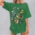 thumbnail image 5 of Graphic Tennis Tees for Women's T-Shirts Oversized Graphic Tee for Casual Everyday Wear Top with Print Comfortable Fit Green S, 5 of 5