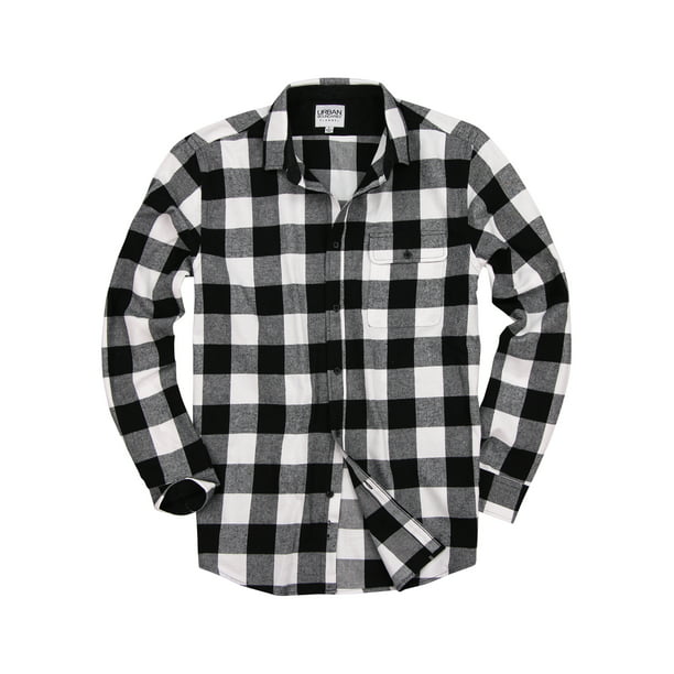 Urban Boundaries - Men's Long Sleeve Flannel Shirt W/Point Collar ...