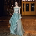 thumbnail image 2 of Colourpop Vestidos Largos De Noche Para Mujer Para Debut 18 Años 2021 Moda Elegante Banquete Reunión Anual Anfitrión Bordado Colorpop Tul Graduación De Baile, 2 of 4