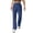 Blue, variant on Women's Linen Pants Summer Solid Color High Waisted Palazzo Pants Flowy Wide Leg Beach Pants with Pockets Army Green L
