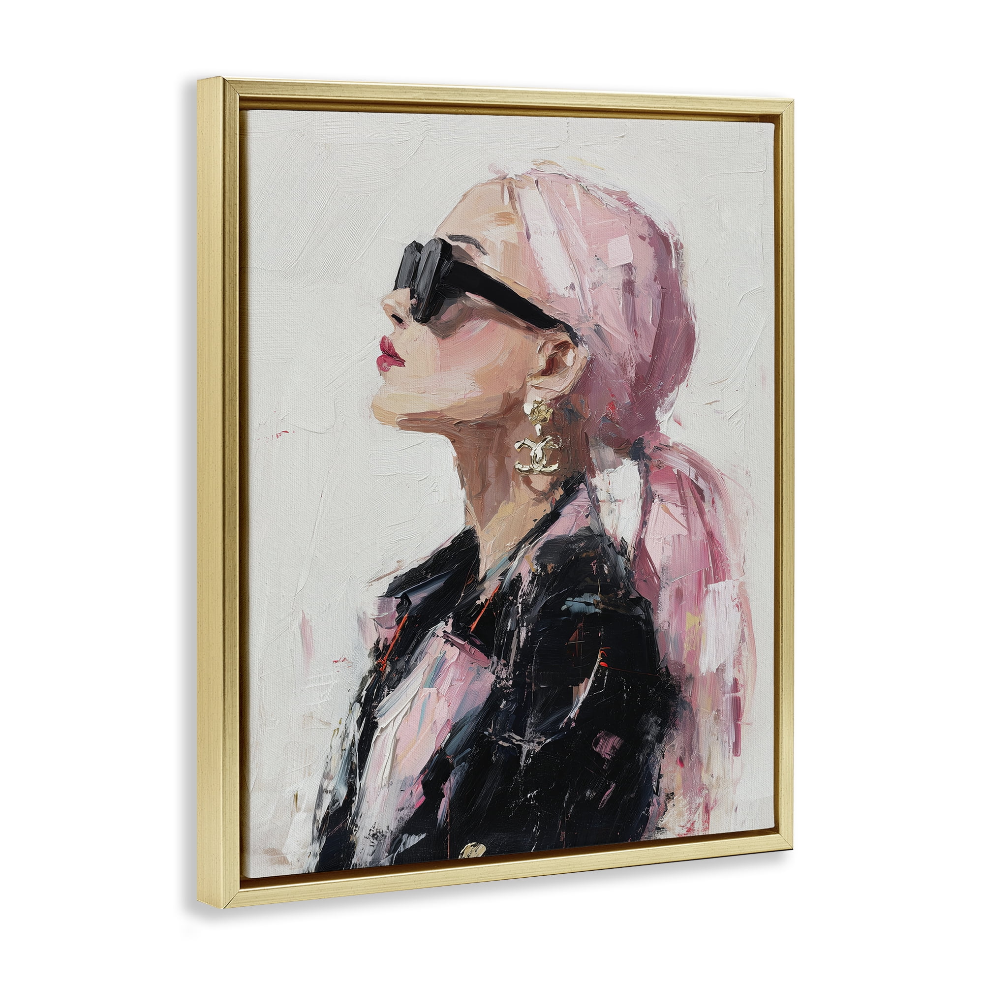 Stupell Industries Pink Daydream Impression Gold Framed Floater Canvas Wall Art, design by Svetlana Aleynikova