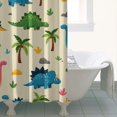 thumbnail image 4 of Beige Toned Dinosaur and Palm Tree Pattern Shower Curtain 36"x72" ,Bathroom Decorative Shower Curtains Set with 12 Hooks,Modern Waterproof Washable Shower Curtain, 4 of 6