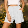 thumbnail image 5 of GUACER Shorts for Women Elastic Waisted Pleated Dressy Shorts with Pockets Casual Loose Wide Leg Shorts, 5 of 7