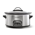 thumbnail image 1 of Olla de cocción lenta programable Crock-Pot de 6 cuartos con temporizador y función de calentamiento automático de alimentos, acero inoxidable, 1 of 5