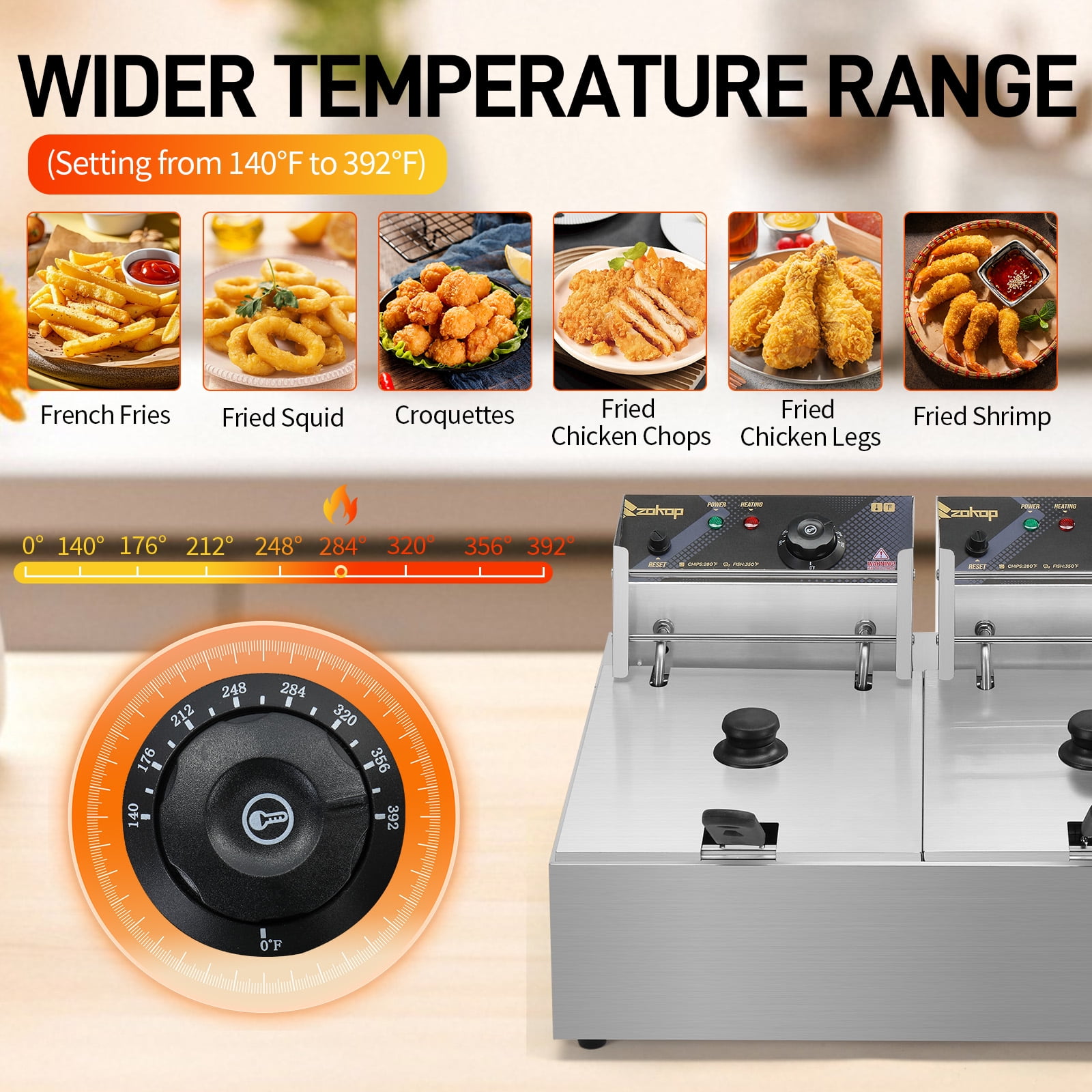 Ktaxon Heavy Duty Commercial Electric Deep Fryer with Dual Baskets