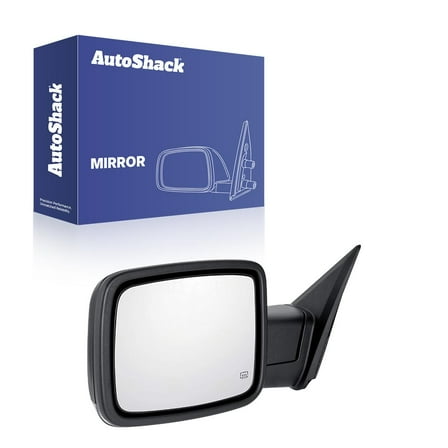 AutoShack Side View Mirror Power Heated Black | Replacement for 2013 Ram 1500 2013 Ram 2500 2013 Ram 3500 | Driver Side | 1-PC