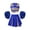 Blue, variant on iiniim Kids Girls Cheer Leader Uniform Crop Top Pleated Skirt with Pom Poms Dancewear Purple 16