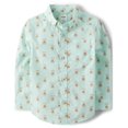 thumbnail image 1 of Camisa Gymboree para niños pequeños de manga larga con botones, azul coral 6, 1 of 2