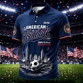 thumbnail image 6 of Zimjoy Men's USA Soccer Jersey Polo Shirts 2026 Country Team Short Sleeve Henley Fan International Football Polo Shirt Retro Streetwear Top Navy 2XL, 6 of 6