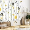 thumbnail image 6 of Boho Yellow Flower Kitchen Curtains Floral Plant Wildflower Bathroom Curtains Window Treatment Drapes Tier Plant Botanical Cafe Small Bedroom Short French Door Curtains 2 Panels 28x40 Inch, 6 of 8