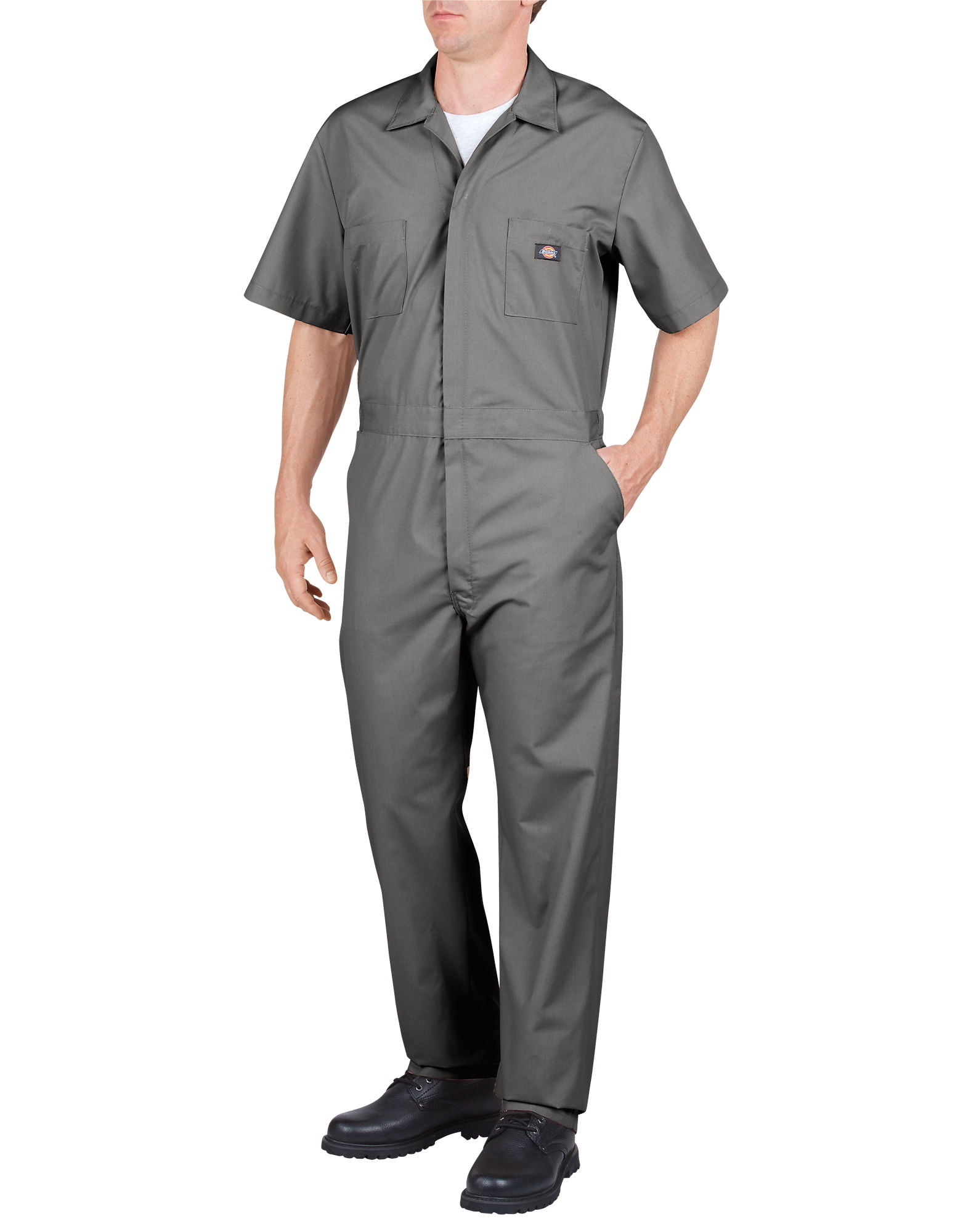 Dickies Mens Short Sleeve Poplin Coveralls, 3X Regular, Gray Walmart