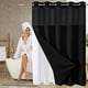 thumbnail image 1 of Cortina de ducha, cortinas opacas con diseño de estrella, lisa, doble anilla grande, reversible, para baños, de poliéster resistente., 1 of 6