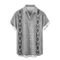 thumbnail image 4 of Men's Hawaiian T- Shirts Vertical Striped Gradient Short Sleeve Beach Shirt Button Up Relaxed Fit Holiday Tops, 4 of 5